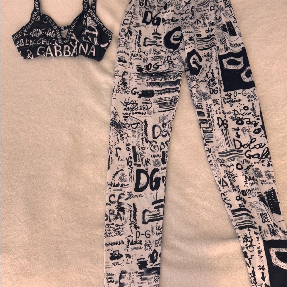 Dolce & Gabbana Black and White Loungewear Set